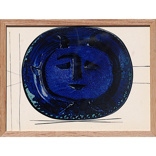 139 - PABLO PICASSO 'Visage Cobalt', quadrichrome, from 'Ceramique de Picasso' portfolio, 27cm x 38cm, fra... 