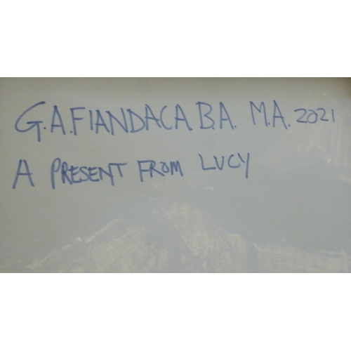 200 - GINETTE FIANDACA 'A Present from Lucy', mixed media on canvas, signed and titled verso, 153cm x 122c... 