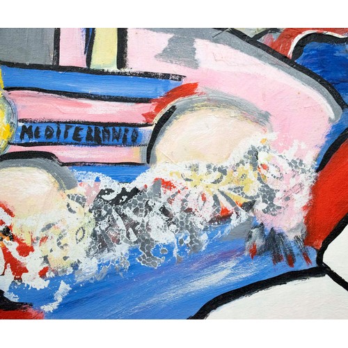 201 - CONTEMPORARY FRENCH SCHOOL 'Vive La France', 1988, mixed media on canvas, dated and indistinctly sig... 