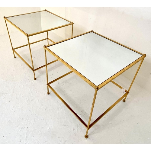 114 - MAISON BAGUES INSPIRED SIDE TABLES, a pair, 51cm x 51cm x 51cm.