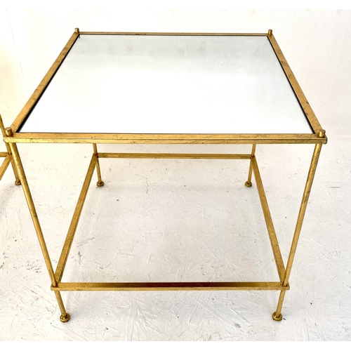 114 - MAISON BAGUES INSPIRED SIDE TABLES, a pair, 51cm x 51cm x 51cm.