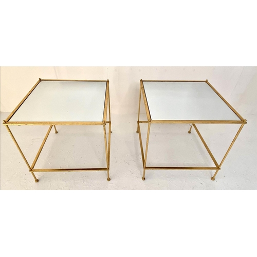 114 - MAISON BAGUES INSPIRED SIDE TABLES, a pair, 51cm x 51cm x 51cm.