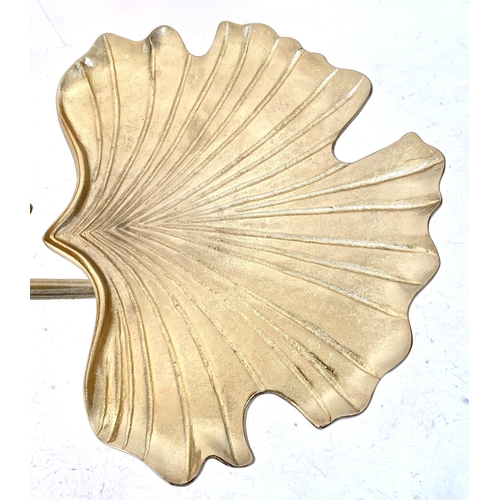 115 - GINKO LEAF SIDE TABLE, 68cm H x 70cm W x 41cm D, gilt metal, 1970's Italian style.