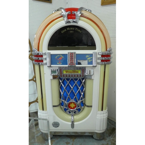 127 - WURLITZER ONE MORE TIME JUKE BOX, 85cm x 60cm x 153cm.