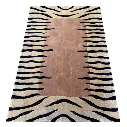 144 - CONTEMPORARY TIGER DESIGN RUGS, a pair, 183 x 122 cm each (2).