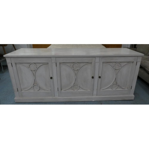 151 - WILLIAM YEOWARD SIDEBOARD, 65cm D x 88cm H x 220cm W.