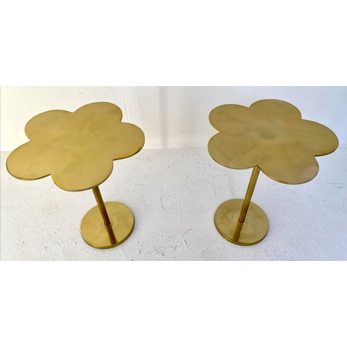 154 - CLOVER SIDE TABLE, a pair, lacquered brass, 51 x 41cm (2).