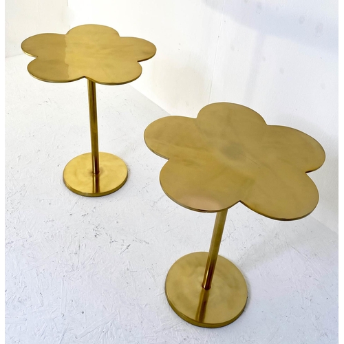 154 - CLOVER SIDE TABLE, a pair, lacquered brass, 51 x 41cm (2).