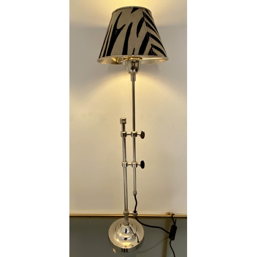 157 - TABLE LAMPS, a pair, 68cm H, height adjustable, faux zebra skin shades (2).