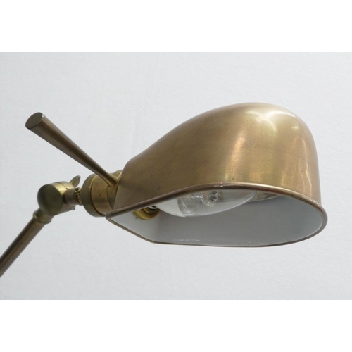 163 - RALPH LAUREN HOME BOOM ARM TABLE LAMP, est. '67, adjustable boom arm in brass, 60cm H.