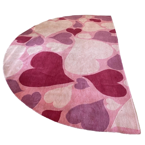 170 - THE RUG COMPANY, 325 X 215cm, Love Heart designed by Vivienne Westwood, custom made semicircle.