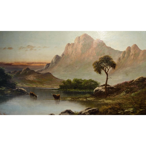 378 - BERNARD WARD (Late 19th/Early 20th Century) 'Highland Cattle', oil on canvas, signed, 45 x 71cm, fra... 