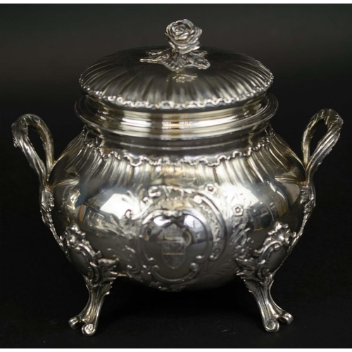 399 - TEA AND COFFEE SERVICE, late 19th Century French silver, Rococo style, bears Fray Fhs maker's mark a... 