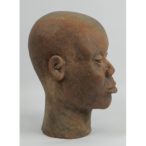 402 - CONTEMPORARY AFRICAN SCHOOL, Ife manner, Male portrait, terracotta, 34cm H.