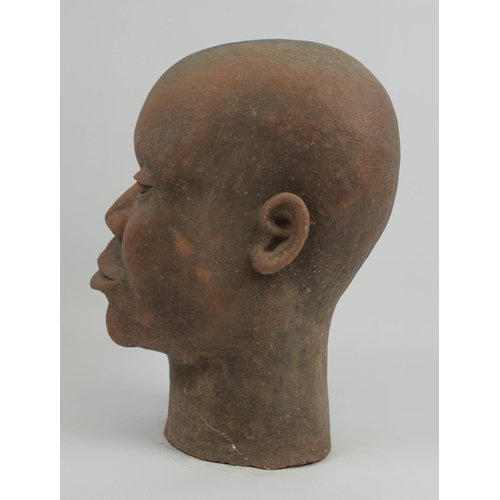 402 - CONTEMPORARY AFRICAN SCHOOL, Ife manner, Male portrait, terracotta, 34cm H.