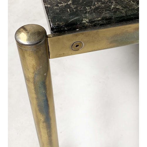 45 - LOW TABLE BY XERTRON, rectangular marble on gilt metal tubular supports, 102cm w x 59cm D x 42cm H.