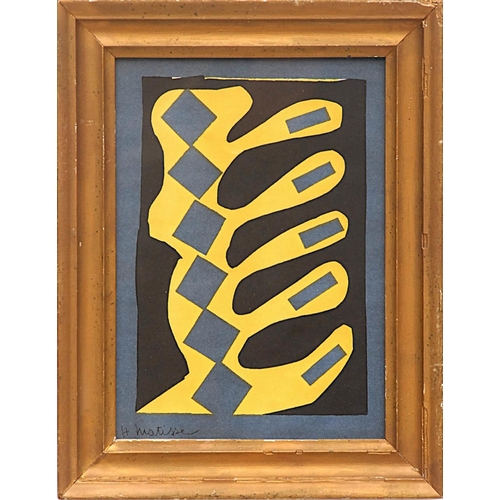 211 - HENRI MATISSE 'Compositon Jaune, Bleu et Noir', 1954, lithograph in colours on wove paper, printed b... 