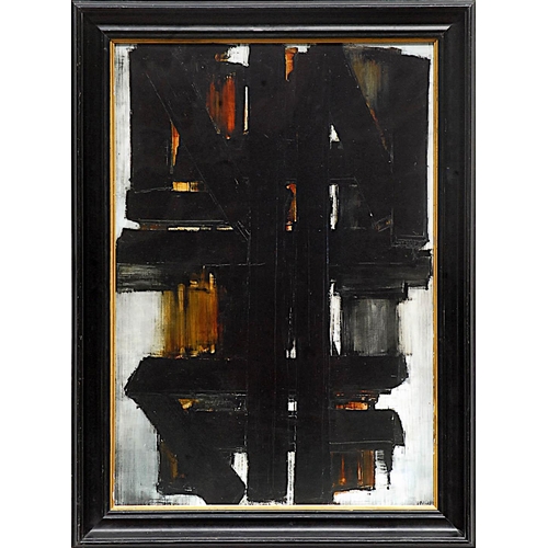 204 - PIERRE SOULAGES 'Study in Black', quadrichrome, plate signed, 72cm x 55cm, framed and glazed, Hogart... 