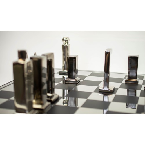 137 - CHESS SET, 50cm sq. x 1.6cm D.