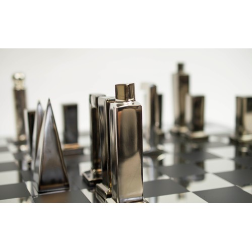 137 - CHESS SET, 50cm sq. x 1.6cm D.