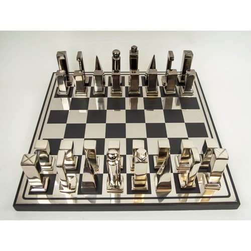 137 - CHESS SET, 50cm sq. x 1.6cm D.