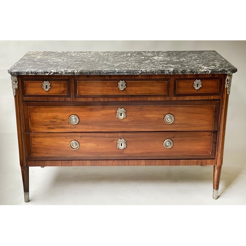 621 - COMMODE, 1301cm x 58cm D x 84cm H, Louis XVI late 18th century kingwood and crossbanded, with marble... 