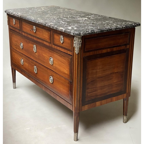 621 - COMMODE, 1301cm x 58cm D x 84cm H, Louis XVI late 18th century kingwood and crossbanded, with marble... 