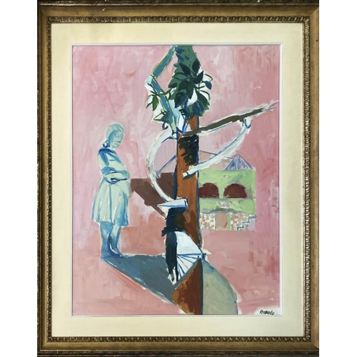 101 - DOMENICO BOSCOLO NATTA (Italian 1925-2002) 'Figure in a Garden', oil on canvas, 87cm x 67cm, framed ... 