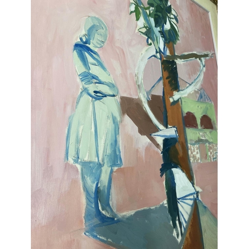 101 - DOMENICO BOSCOLO NATTA (Italian 1925-2002) 'Figure in a Garden', oil on canvas, 87cm x 67cm, framed ... 