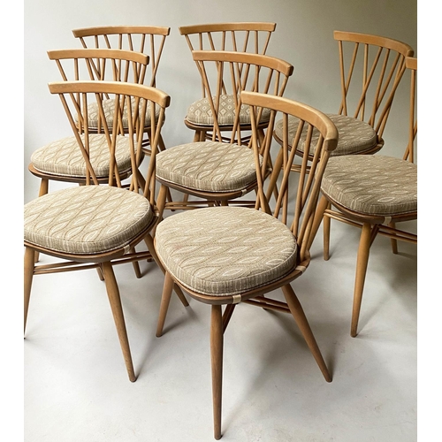 90 - ERCOL SHALSTONE DINING CHAIRS, 80cm H, a set of eight. (8)