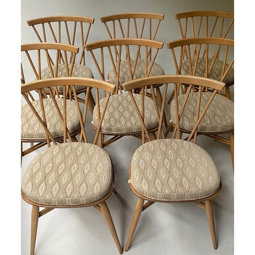 90 - ERCOL SHALSTONE DINING CHAIRS, 80cm H, a set of eight. (8)