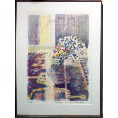 53 - JANE CORSELLIS 'Winter Flowers', lithograph, signed, numbered and titled in pencil, framed. (Subject... 