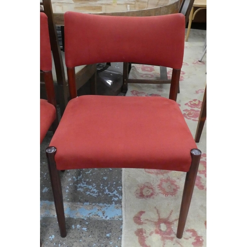 100 - DINING CHAIRS, a set of six, 81cm H, vintage mid century Danish rosewood (6)