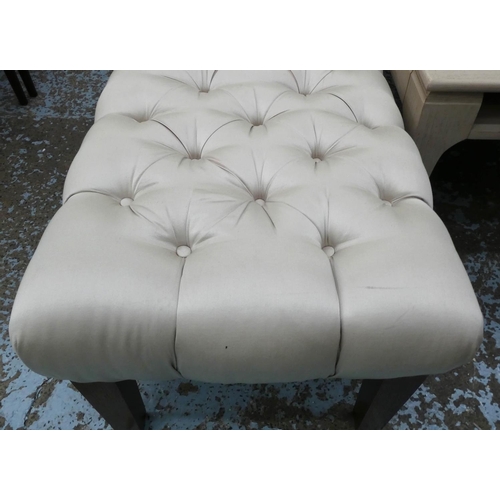 49 - HALL SEAT, 185cm W button back upholstered finish.