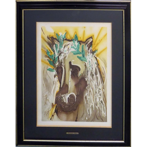 73 - SALVADOR DALI 'Cheval de Printemps' lithograph,  certificate verso, 56cm x 37cm, framed.