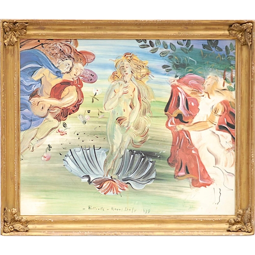 111 - RAOUL DUFY 'Botticelli's Birth of Venus', quadrichrome, signed and dated in the plate, 62 x 75cms, f... 