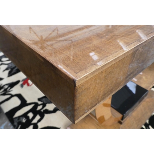 165 - CONSOLE TABLE, 130cm x 40cm x 85cm, birch with ebonised detail.