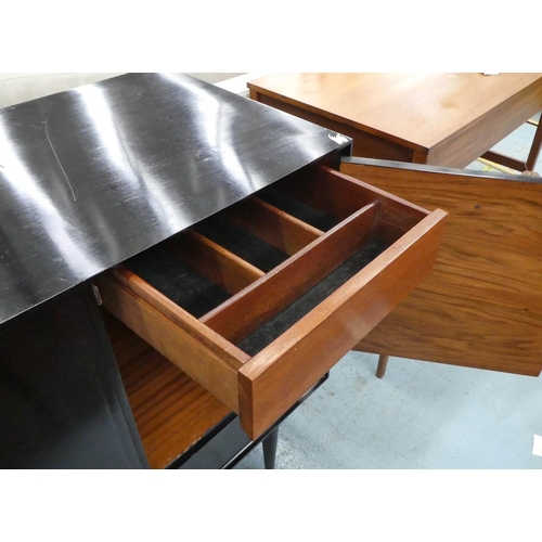 176 - SIDEBOARD, 49cm x 88cm H x 138cm, mid 20th century, ebonised, from Fiona Macdonald.