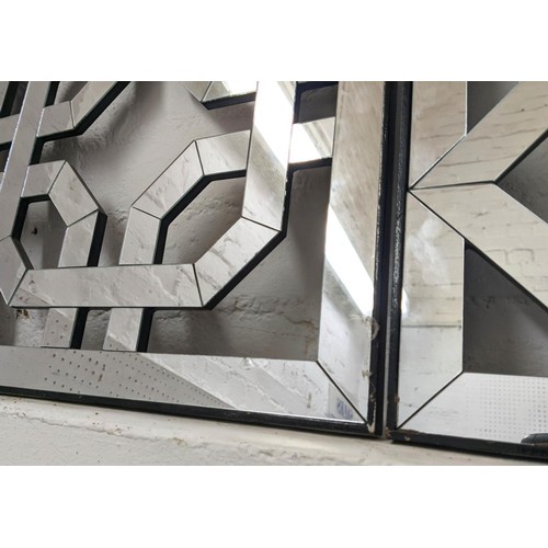 191 - ARCHITECTURAL ACCENT MIRRORS, a set of three, 41cm x 41cm. (3)