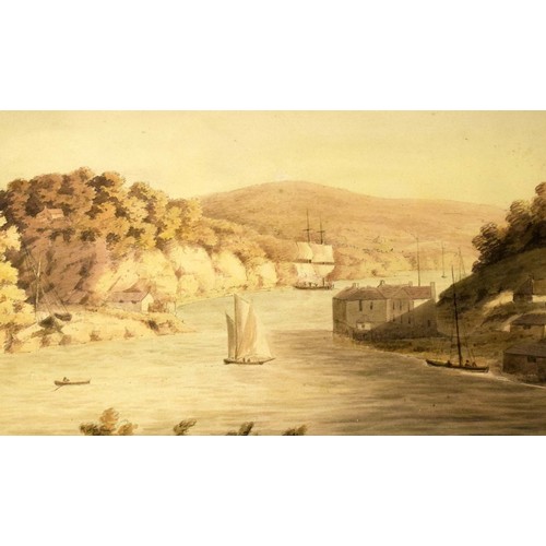 346 - REVEREND JOHN SWETE (British 1752-1821) 'Shipping in the Menai Straits', watercolour, 20 x 30cm, fra... 