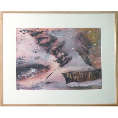 90 - NIAMH COLLINS 'Wright Valley', watercolour, signed labelled verso, 52cm x 71cm, framed.