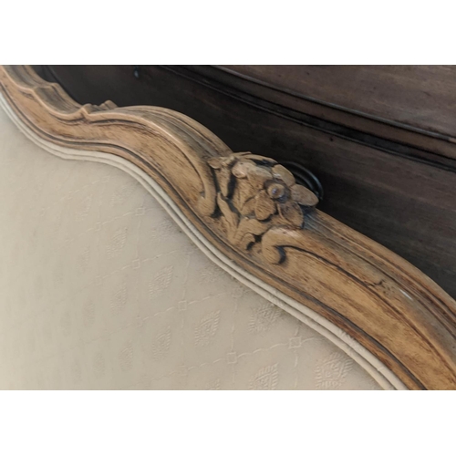 462 - CANAPE, 185cm x 100cm H, Louis XV style, beechwood with a carved showframe with serpentine front rai... 