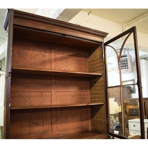 531 - BOOKCASE, 229cm H x 122cm x 40cm, George III mahogany, with two glazed doors enclosing adjustable sh... 