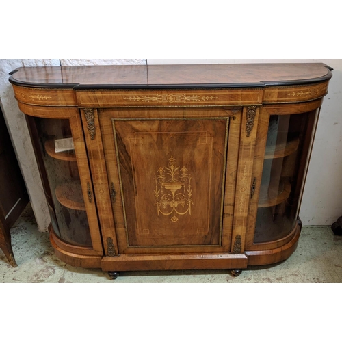 493 - CREDENZA, 106cm H x 150cm W x 37cm D, Victorian walnut, marquetry and gilt metal mounted, with panel... 