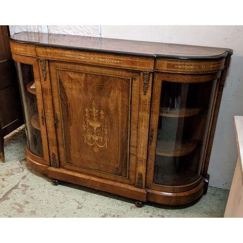 493 - CREDENZA, 106cm H x 150cm W x 37cm D, Victorian walnut, marquetry and gilt metal mounted, with panel... 