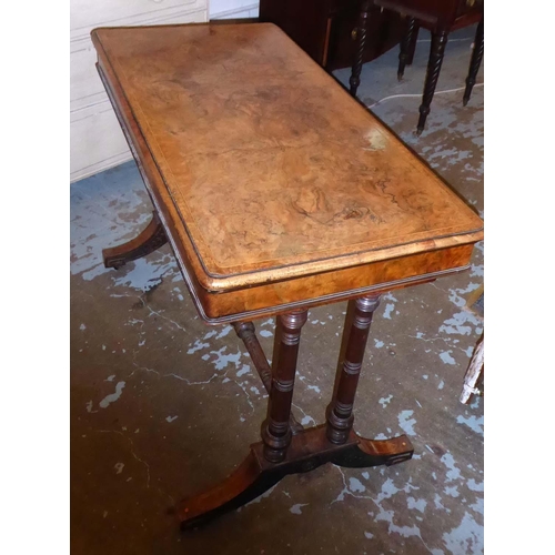 391 - CARD TABLE, 99cm W x 70cm H X 49cm D, Victorian burr walnut, with a rectangular foldover top enclosi... 