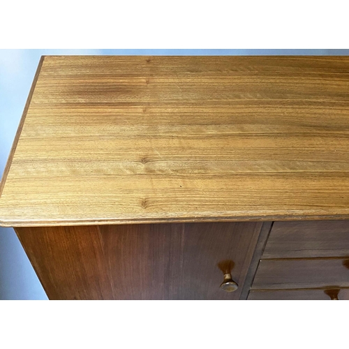 515 - GORDON RUSSELL SIDEBOARD, 1960's walnut with three drawers flanked by cupboards, stamped 'Gordon Rus... 