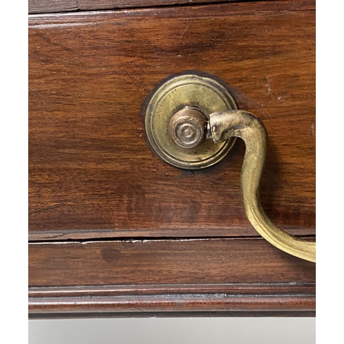 505 - HALL TABLE, George III mahogany with short frieze drawer, 92cm x 72cm H x 34cm.