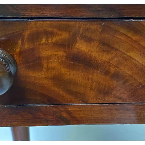 475 - DRESSING TABLE, Victorian flame mahogany with Carrara white marble top above two drawers, 85cm x 44c... 