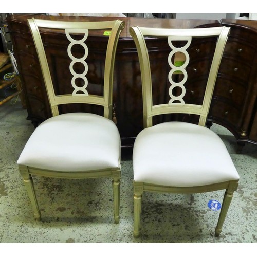 294 - DINING CHAIRS, a set of eleven, 100cm H, contemporary design, with drop in seats. (11)